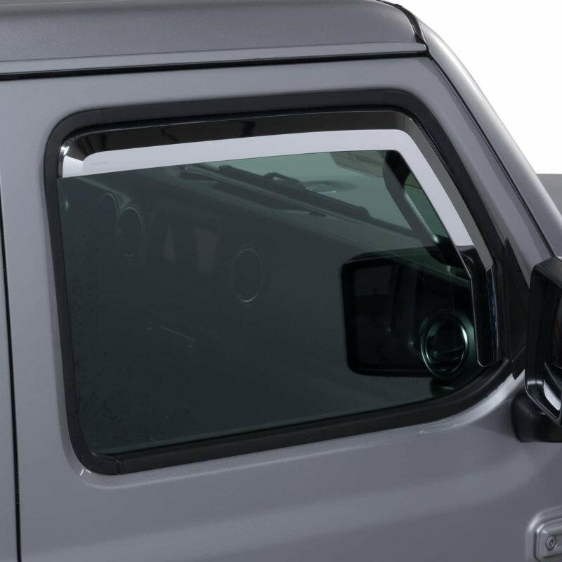 Putco 20-21 Jeep Gladiator JT/JL Element Chrome Window Visors (Front Only) Wind Deflectors Putco