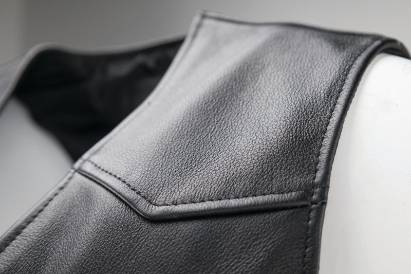 Kuryakyn Leather By River Road Plains Leather Vest Black - Small Vests Kuryakyn