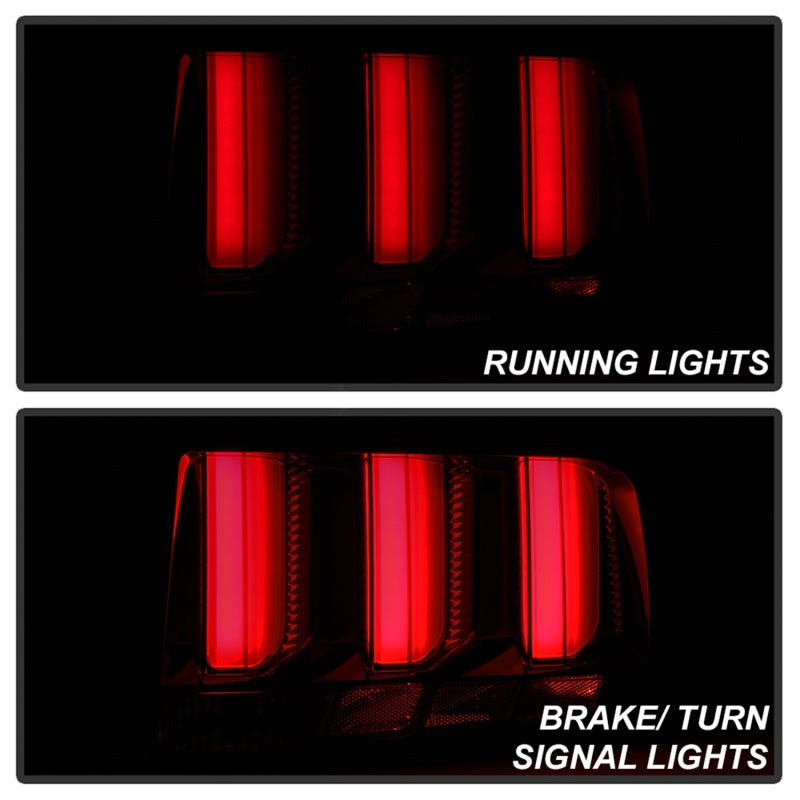 Spyder 05-09 Ford Mustang (Red Light Bar) LED Tail Lights - Smoke ALT-YD-FM05V3-RBLED-SM Tail Lights SPYDER