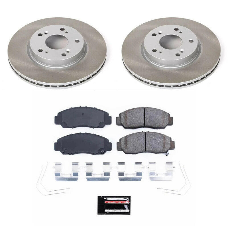 Power Stop 12-15 Honda Civic Front Semi-Coated Rotor Kit Brake Kits - Performance Blank PowerStop