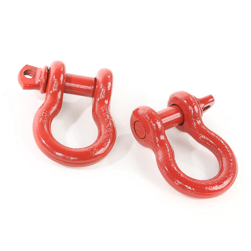 Rugged Ridge Red 3/4in D-Shackles Shackle Kits Rugged Ridge