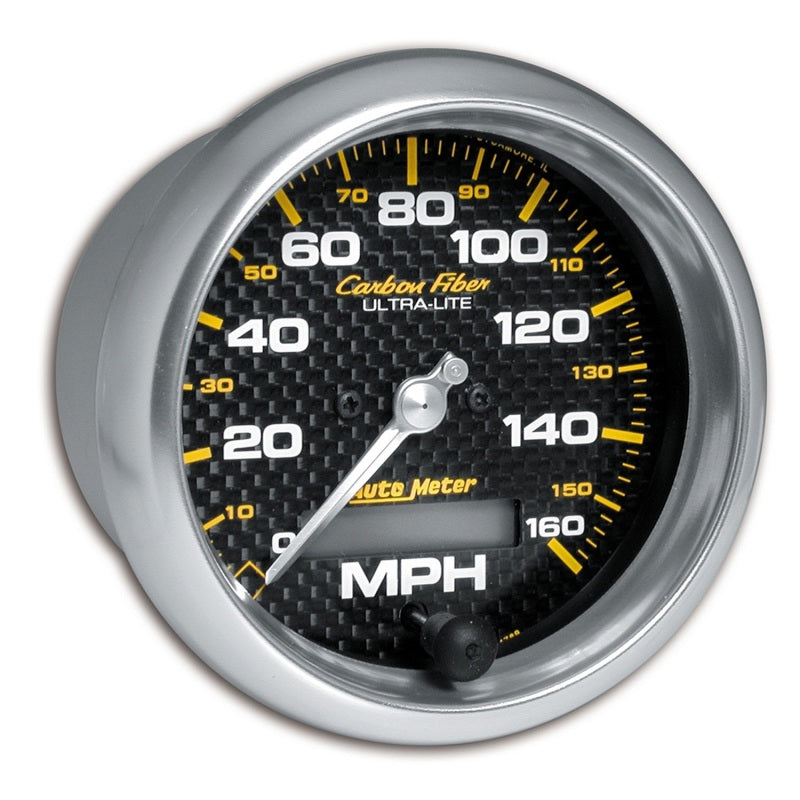 Autometer Carbon Fiber 85.7mm 160MPH Range Speedometer Elect. Programmable Gauge Gauges AutoMeter