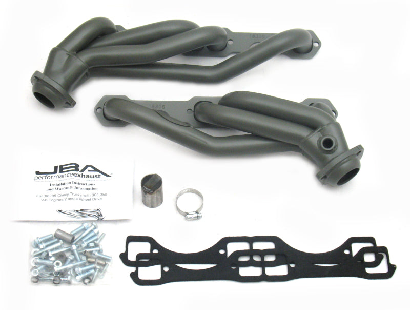 JBA 86-95 GM Truck 5.0L/5.7L SBC w/o A.I.R. 1-1/2in Primary Ti Ctd Cat4Ward Header Headers & Manifolds JBA