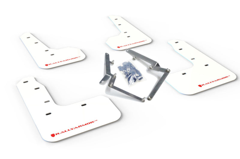 Rally Armor 17-21 Honda Civic Sport/Sport Touring White UR Mud Flap w/Red Logo Mud Flaps Rally Armor