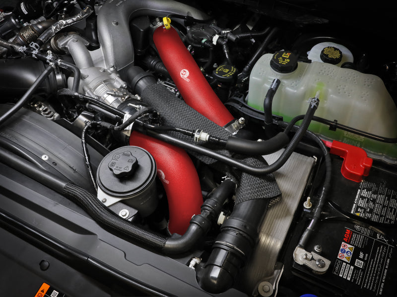 aFe 23-24 Ford Diesel Trucks V8-6.7L (td) BladeRunner Aluminum Hot and Cold Charge Pipe Kit - Red Intercoolers aFe