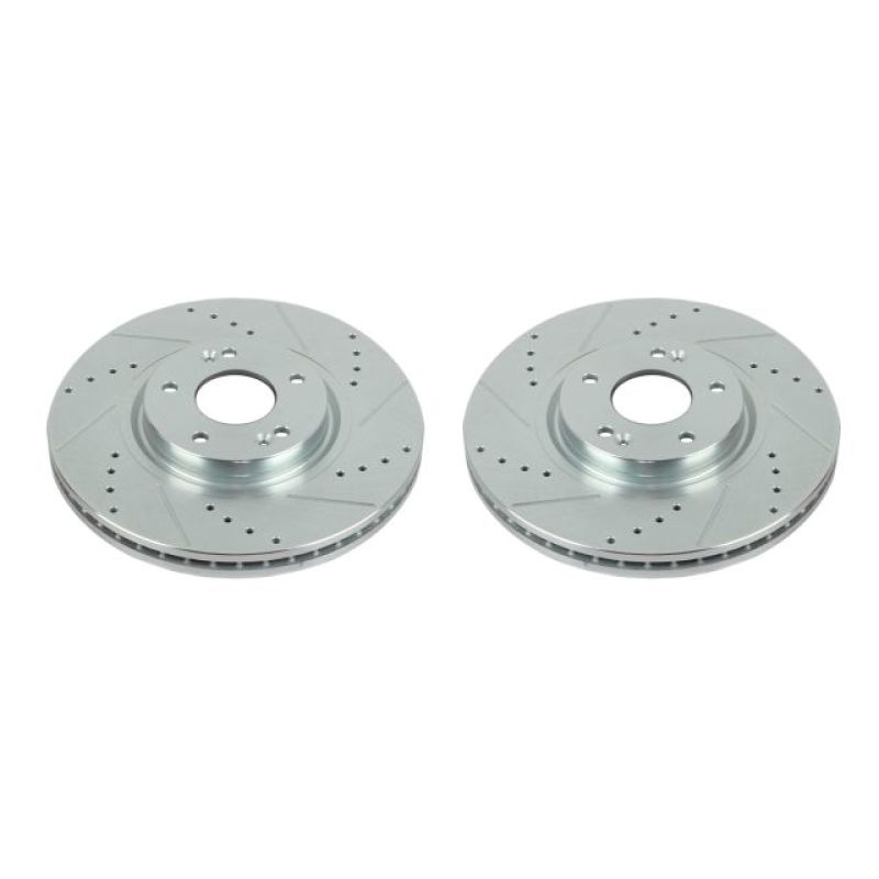 Power Stop 07-12 Hyundai Veracruz Front Evolution Drilled & Slotted Rotors - Pair Brake Rotors - Slot & Drilled PowerStop