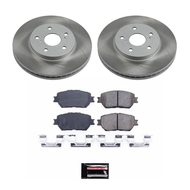 Power Stop 02-04 Toyota Camry Front Semi-Coated Rotor Kit Brake Kits - Performance Blank PowerStop