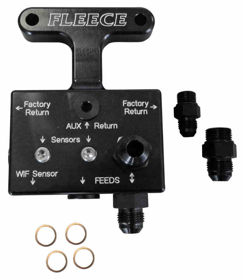 Fleece Performance 03-07 Dodge 5.9L / 07.5-09 6.7L Cummins 3rd Gen Fuel Distribution Block Fuel Manifolds Fleece Performance