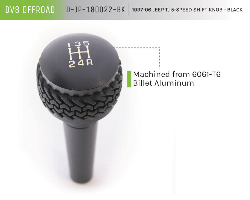 DV8 Offroad 1997-06 Jeep TJ 5-Speed Shift Knob And Lever Black Shift Knobs DV8 Offroad