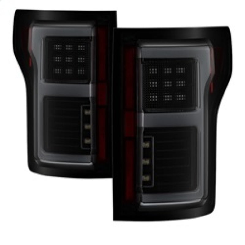 Spyder 15-17 Ford F-150 LED Tail Lights (w/Blind Spot) - Black Smoke (ALT-YD-FF15015BS-LBLED-BSM) Tail Lights SPYDER