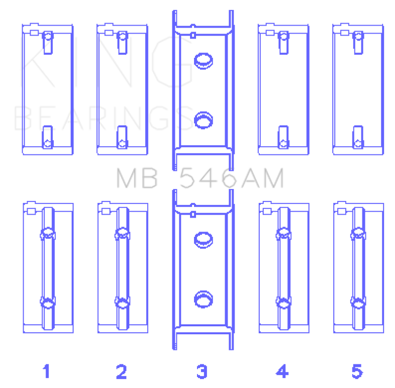 King Engine Bearings Mitsubishi G25B/4G54/4G53 (Size +0.50mm) Main Bearing Set Bearings King Engine Bearings