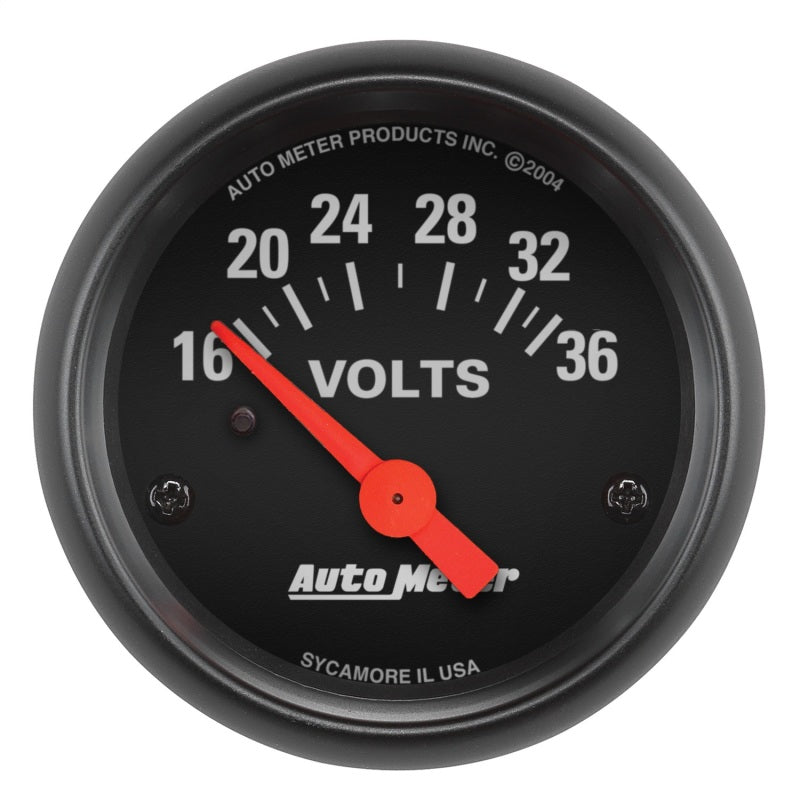 Autometer Z-Series 2-1/16in 16-36 Volts Electric Voltmeter Gauge Gauges AutoMeter