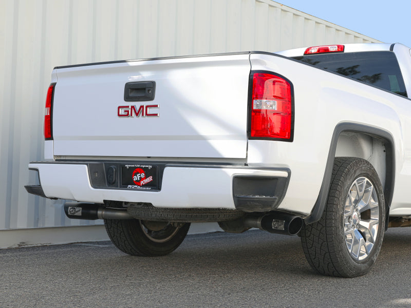 aFe Gemini XV 3in 304 SS Cat-Back Exhaust w/ Cutout 09-18 GM Trucks 4.3L/4.8L/5.3L w/ Black Tips Catback aFe