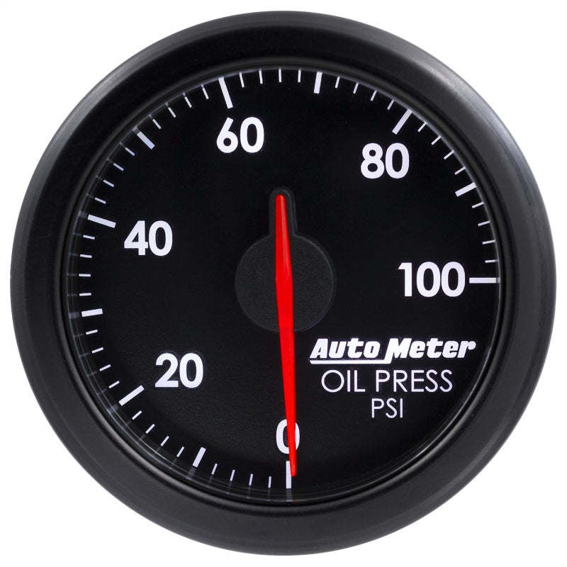 Autometer Airdrive 2-1/6in Oil Pressure Gauge 0-100 PSI - Black Gauges AutoMeter