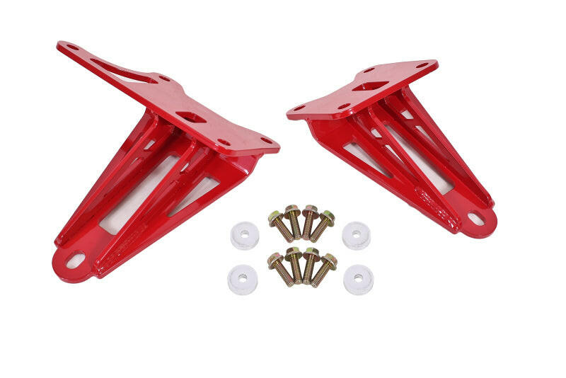 BMR 11-17 S197 Mustang Motor Mount Brackets - Red Engine Mounts BMR Suspension