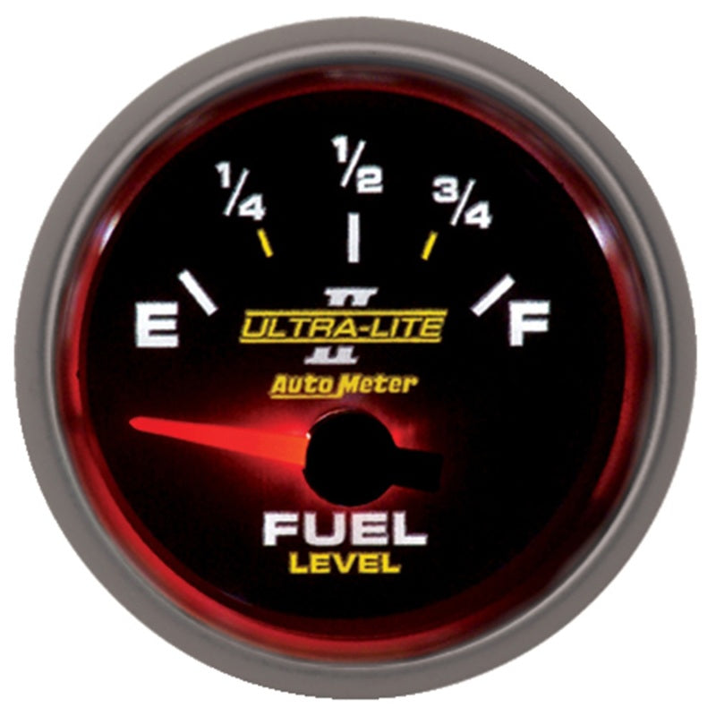 Autometer Ultra-Lite II 2-1/16in 0 OHMS Empty / 90 OHMS Full Electronic Fuel Level Gauge Gauges AutoMeter
