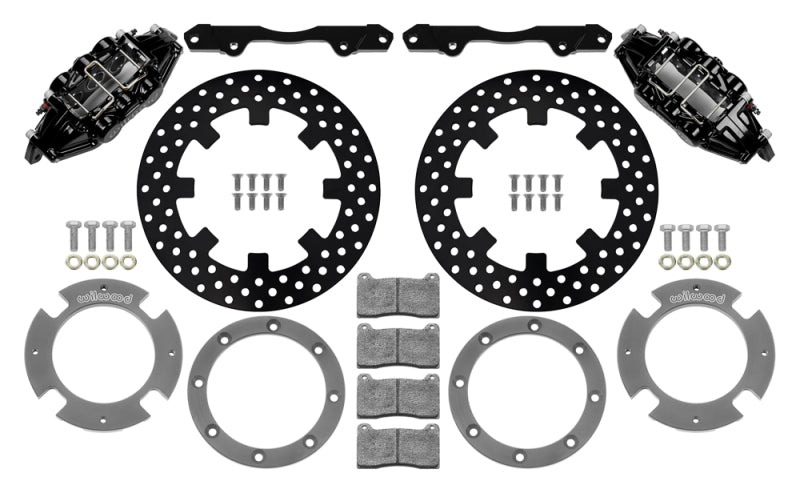 Wilwood 17-21 Can-Am X3RS Black 6-Piston Front Kit 11.25in - Drilled Rotors Brake Kits - Performance Drill Wilwood