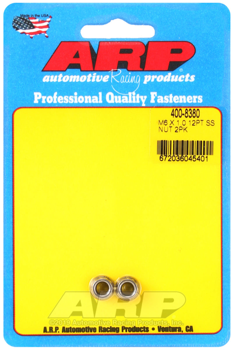 ARP M6 x 1.00 (M8 WR) SS 12pt Nut Kit (Set of 2) Hardware Kits - Other ARP