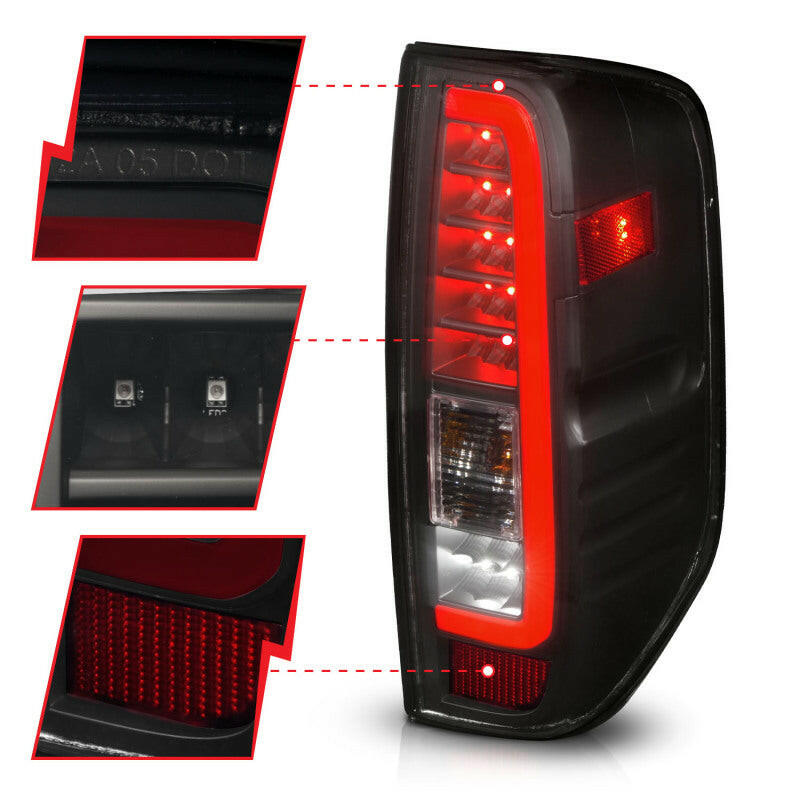 ANZO 2005-2021 Nissan Frontier LED Taillights Black Housing/Smoke Lens Tail Lights ANZO