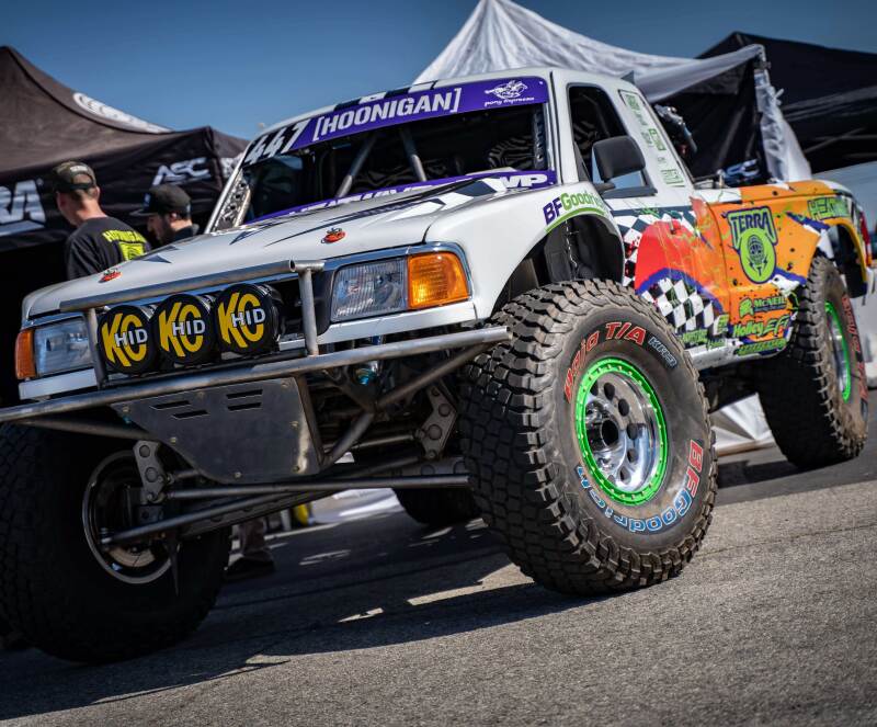 KC HiLiTES 8in. Round Soft Cover HID (Pair) - Black w/Yellow Brushed KC Logo Light Covers and Guards KC HiLiTES