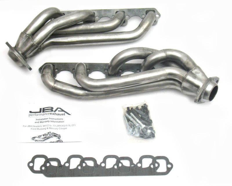 JBA 65-73 Ford Mustang 260-302 SBF w/GT40-P Heads 1-5/8in Primary Raw 409SS Mid Length Header Headers & Manifolds JBA