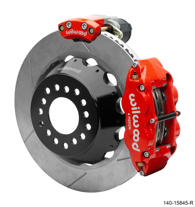 Wilwood Narrow Superlite 4R Rear P-Brk Kit 14.00in Rotor Big Ford New Style 2.50in Offset - Red Big Brake Kits Wilwood