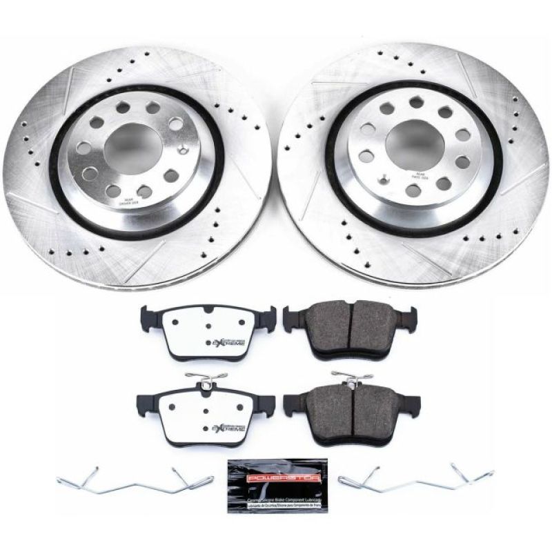 Power Stop 17-18 Audi RS3 Rear Z26 Street Warrior Brake Kit Brake Kits - Performance D&S PowerStop