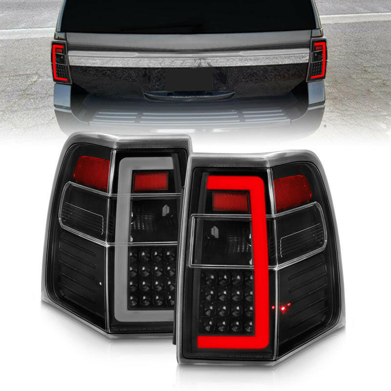 ANZO 07-17 Ford Expedition LED Taillights w/ Light Bar Black Housing Clear Lens Tail Lights ANZO