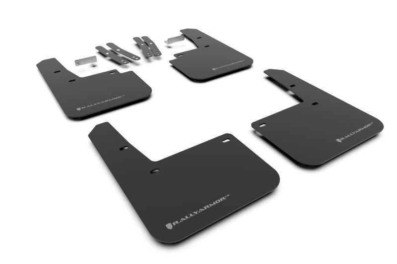 Rally Armor 18-23 Hyundai Kona Black UR Mud Flap w/Grey Logo Mud Flaps Rally Armor