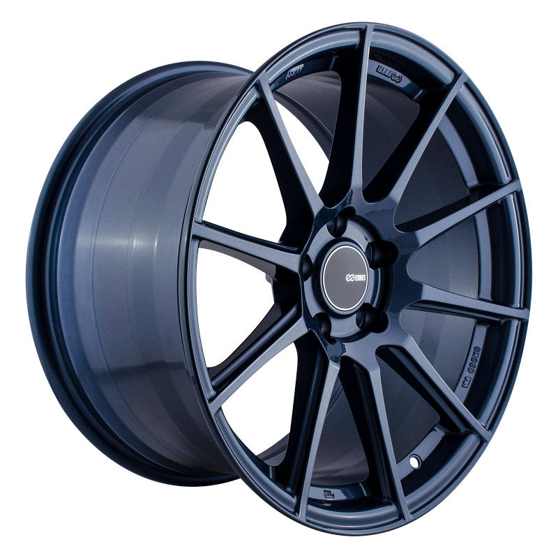 Enkei TS10 18x9.5 35mm Offset 5x114.3 Bolt Pattern 72.6mm Bore Dia Blue Silver Wheel Wheels - Cast Enkei