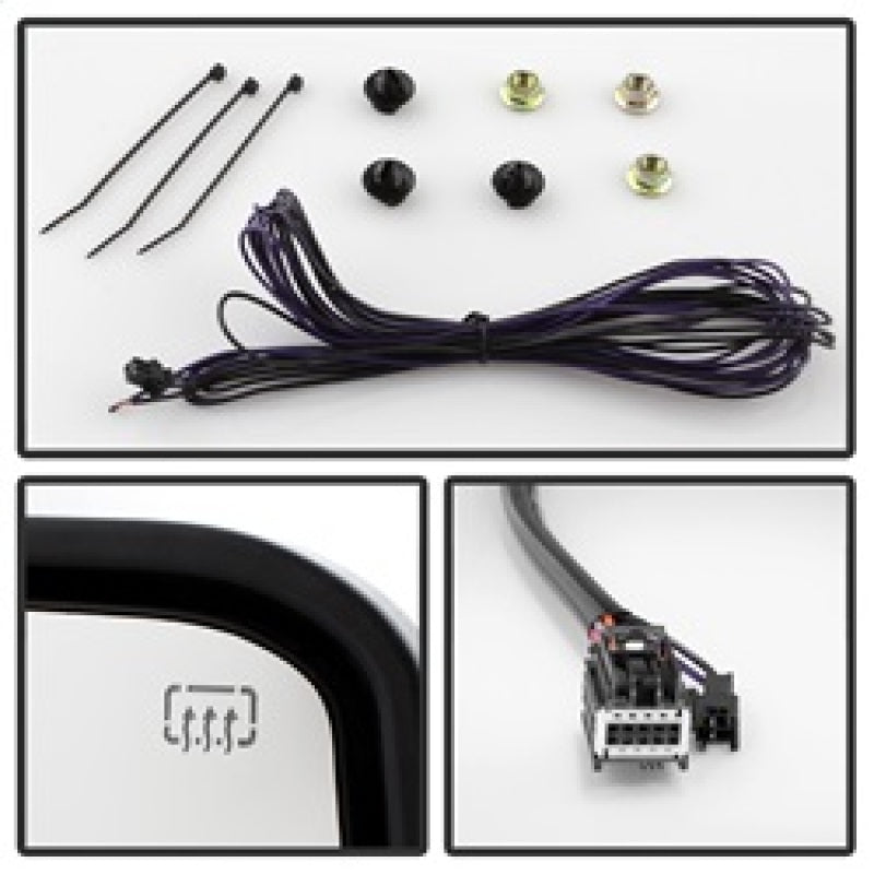 xTune Chevy Silverado 07-13 Heated Amber LED Signal Mirrors Chrome MIR-CSIL07S-G3C-PWH-AM-SET Side Mirrors SPYDER