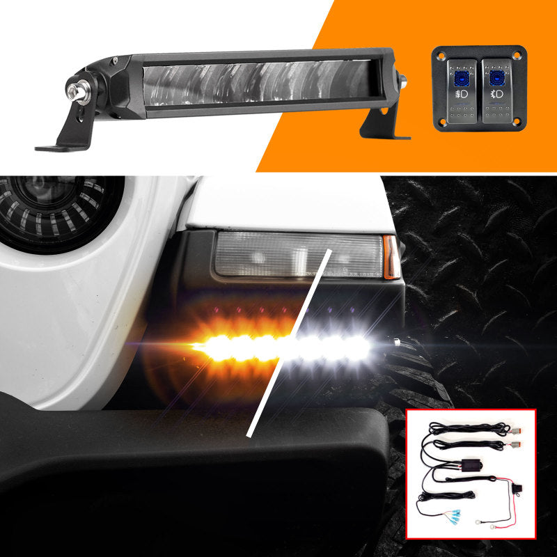 XK Glow Razor Light Bar Fog + Strobe Kit 10in Light Bars & Cubes XKGLOW
