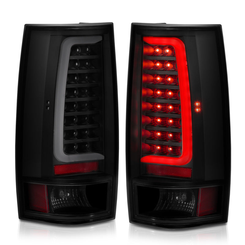 ANZO 2007-2014 Chevy Tahoe LED Taillight Plank Style Black w/Smoke Lens Tail Lights ANZO