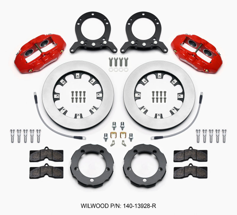 Wilwood D8 Front Hat Kit 12.19in Rotor Red 76-77 Ford Bronco Dana 44 w/Lines Big Brake Kits Wilwood
