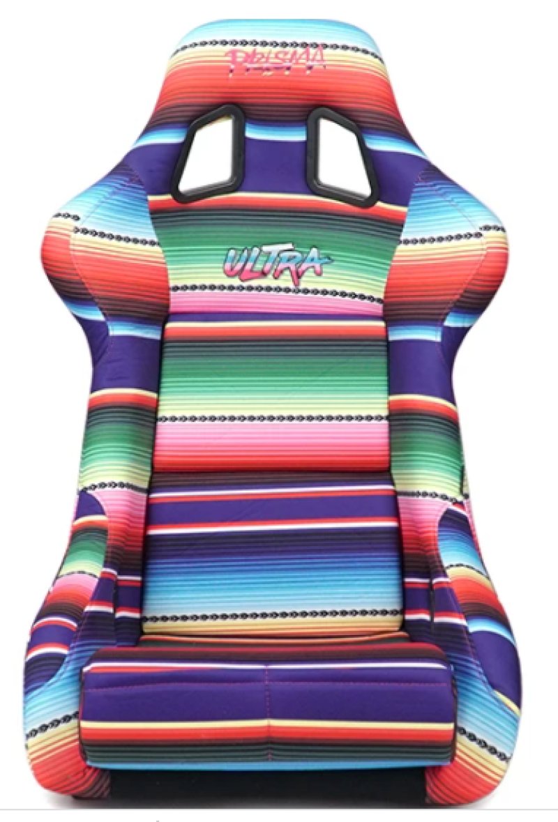 NRG FRP Bucket Seat PRISMA Serepi Edition W/ Red Pearlized Back Mexi-Cali Blanket Print - Large Race Seats NRG