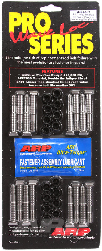 ARP BB Chevy 3/8in pro wave-loc rod bolt kit Rod Bolt Kits ARP