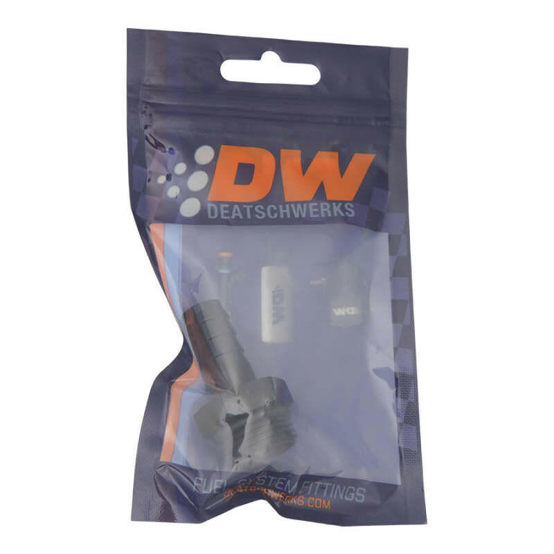 DeatschWerks 10AN ORB Male to 1/2in Male Triple Barb Fitting (Incl O-Ring) - Anodized Matte Black Fittings DeatschWerks