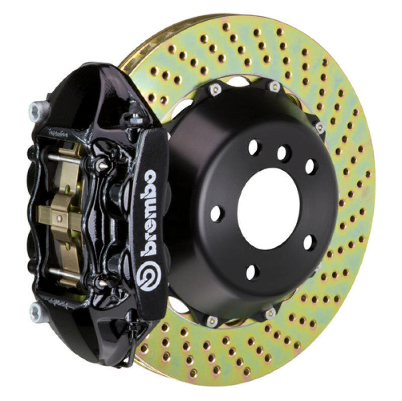 Brembo 08-14 Challenger SRT-8 Rr GT BBK 4Pis Cast 380x28 2pc Rotor Drilled-Black Brake Kits - Performance Slot Brembo