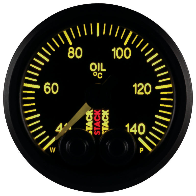 Autometer Stack 52mm 40-140 Deg C 1/8in NPTF Male Pro-Control Oil Temp Gauge - Black Gauges AutoMeter