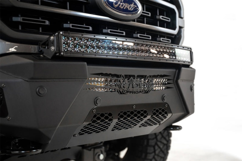 Addictive Desert Designs 2021 Ford F-150 HoneyBadger Front Bumper w/ Top Hoop Bumpers - Steel Addictive Desert Designs