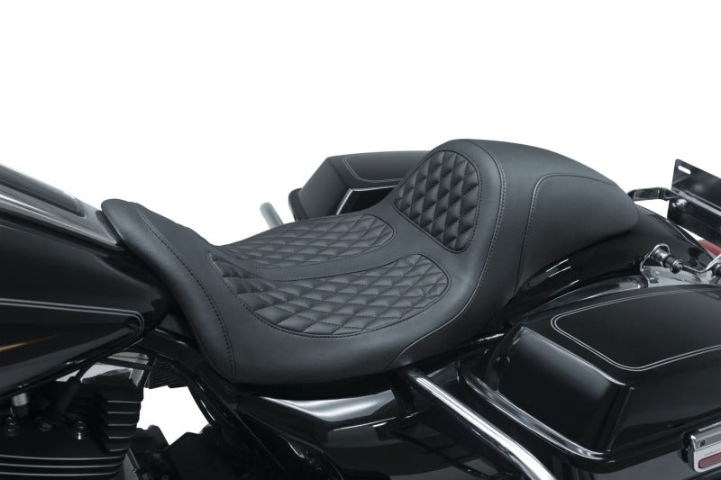 Mustang 08-21 Harley Electra Glide,Rd Glide,Rd King ,Str Glide Hightail Fastback 1PC Seat - Black One-Piece Motorcycle Seats Mustang Motorcycle