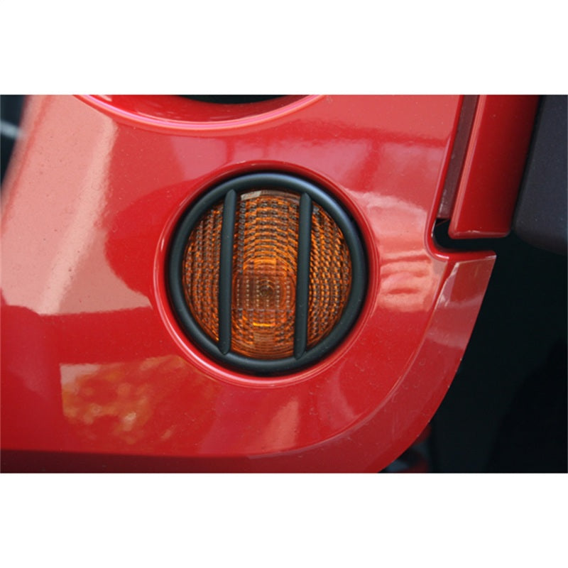 Rugged Ridge 07-18 Jeep Wrangler JK Black Turn Signal Euro Guards Light Covers and Guards Rugged Ridge