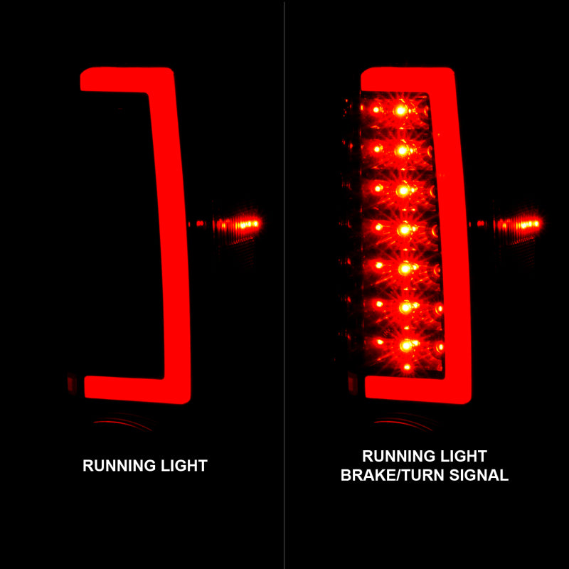 ANZO 2004-2012 Chevrolet Colorado/ GMC Canyon LED Tail Lights w/ Light Bar Black Housing Smoke Lens Tail Lights ANZO