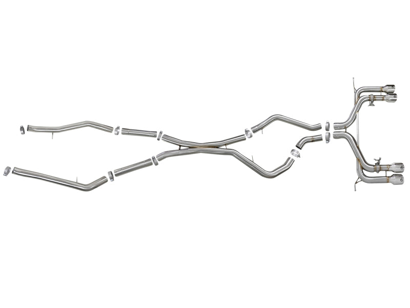 aFe MACH Force-Xp 3.5in. 304 SS C/B Exhaust w/o Muffler 15-18 BMW X5 M V8-4.4L (tt) - Polished Tip Catback aFe