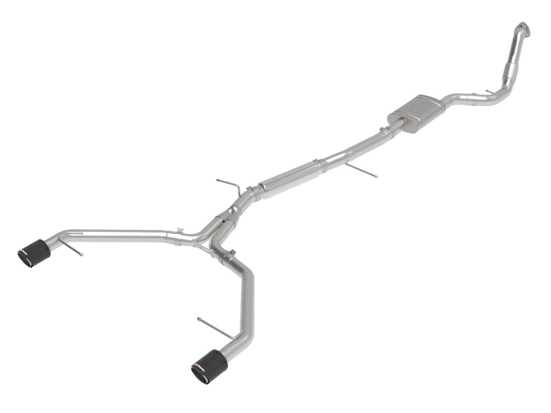 aFe 17-19 Audi A4 (B9) MACH Force-Xp 3in to 2.5in 304 SS Cat-Back Exhaust System-Dual Carbon Tips Tips aFe