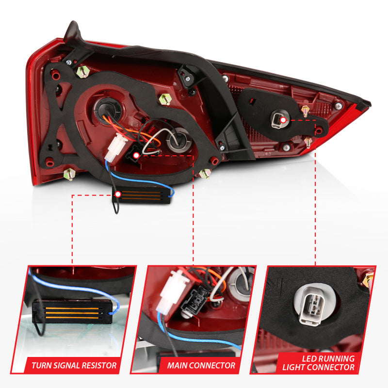 ANZO 14-18 Chevrolet Impala LED Taillights Red/Clear Tail Lights ANZO