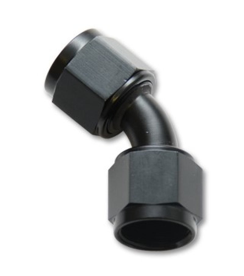 Vibrant -20AN X -20AN Female Flare Swivel 45 Deg Fitting (AN To AN) -Anodized Black Only Fittings Vibrant