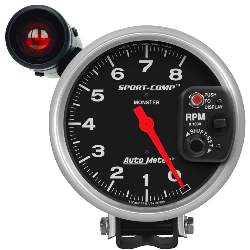 Autometer Sport-Comp 5 inch 8,000 RPM Shift-Lite Tachometer Gauges AutoMeter