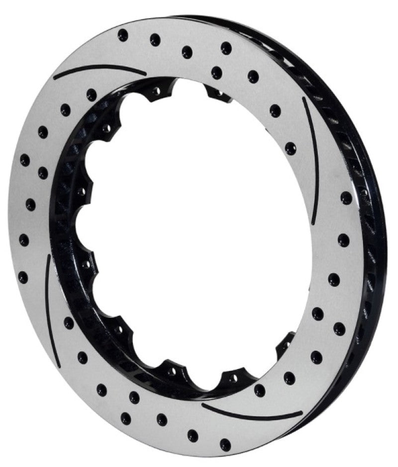 Wilwood Rotor-SV-SRP 72 Iron-LH-BLK-Drill 14.00 x 1.10 - 12 on 8.75in Brake Rotors - 2 Piece Wilwood