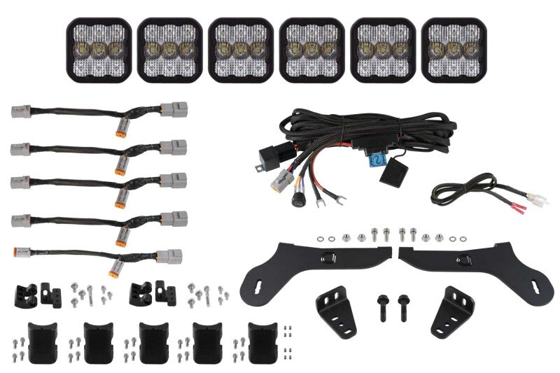 Diode Dynamics 17-20 Ford Raptor SS5 Grille CrossLink Lightbar Kit - Pro White Combo Light Bars & Cubes Diode Dynamics